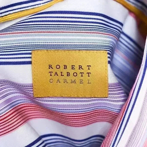 Robert Talbott Carmel Button Down Shirt Large Mens Red/Blue/ Purple 100% Cotton - Picture 11 of 12